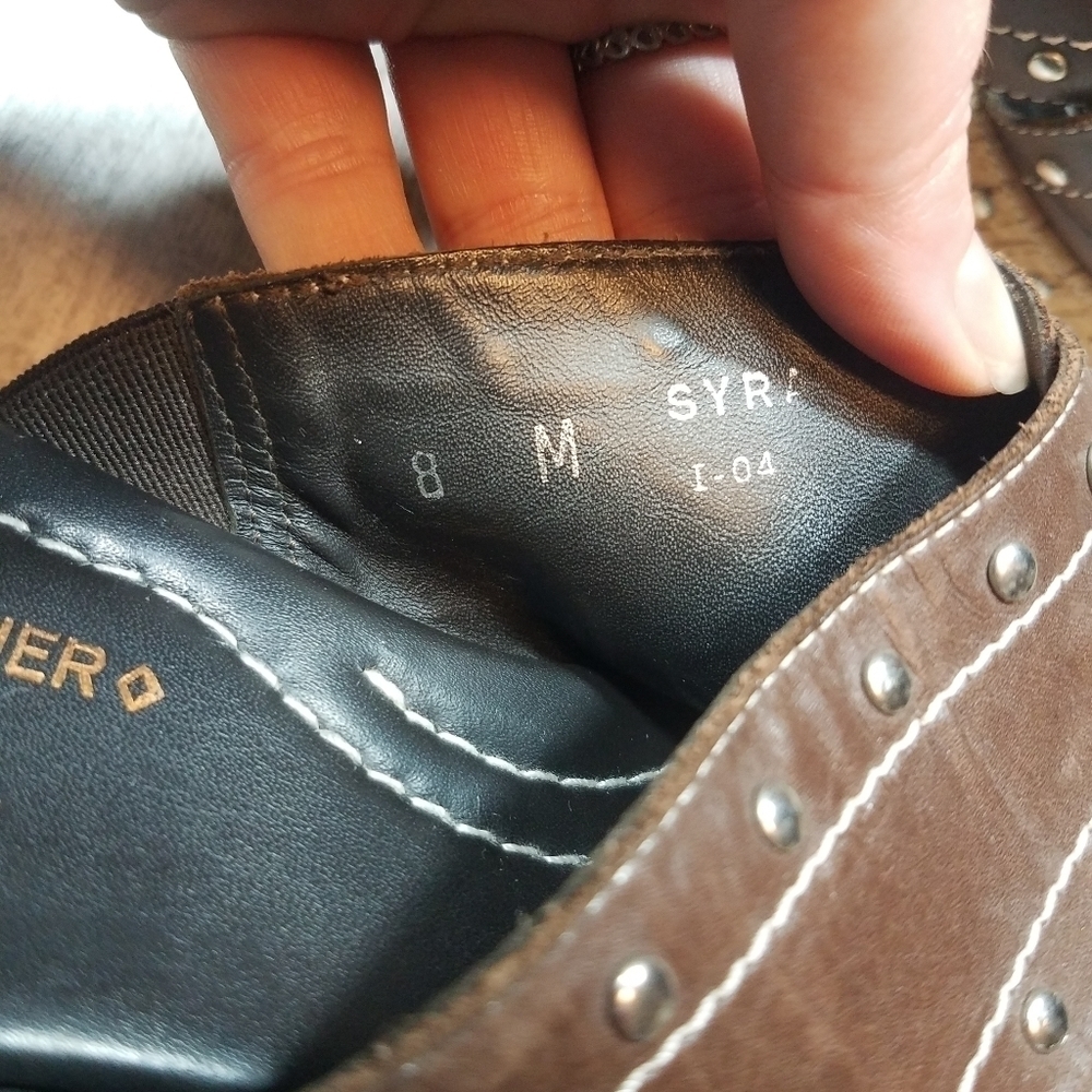 Donald Pliner Syra Brown Strappy Studded Wedges 8 - Picture 8 of 9
